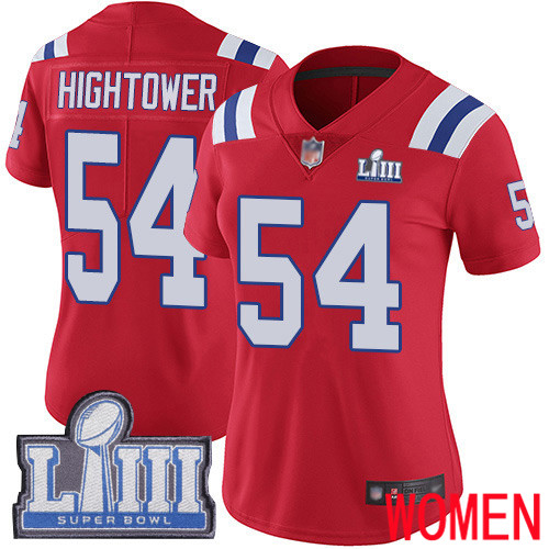 New England Patriots Football 54 Super Limited Red Women Dont a Hightower Alternate NFL Jersey